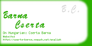 barna cserta business card